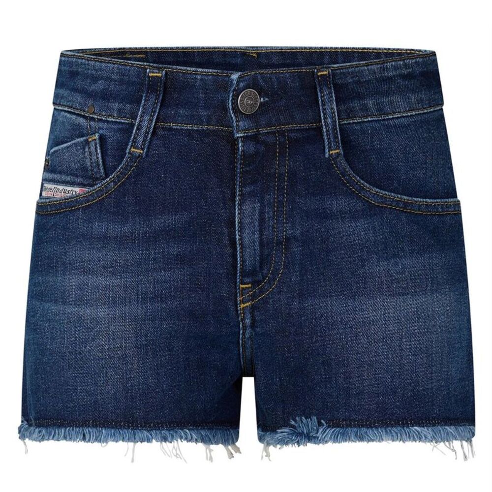 Diesel Womens/Ladies De-Rifty-Out Calzoncini Denim Distressed Shorts / Blue Deni